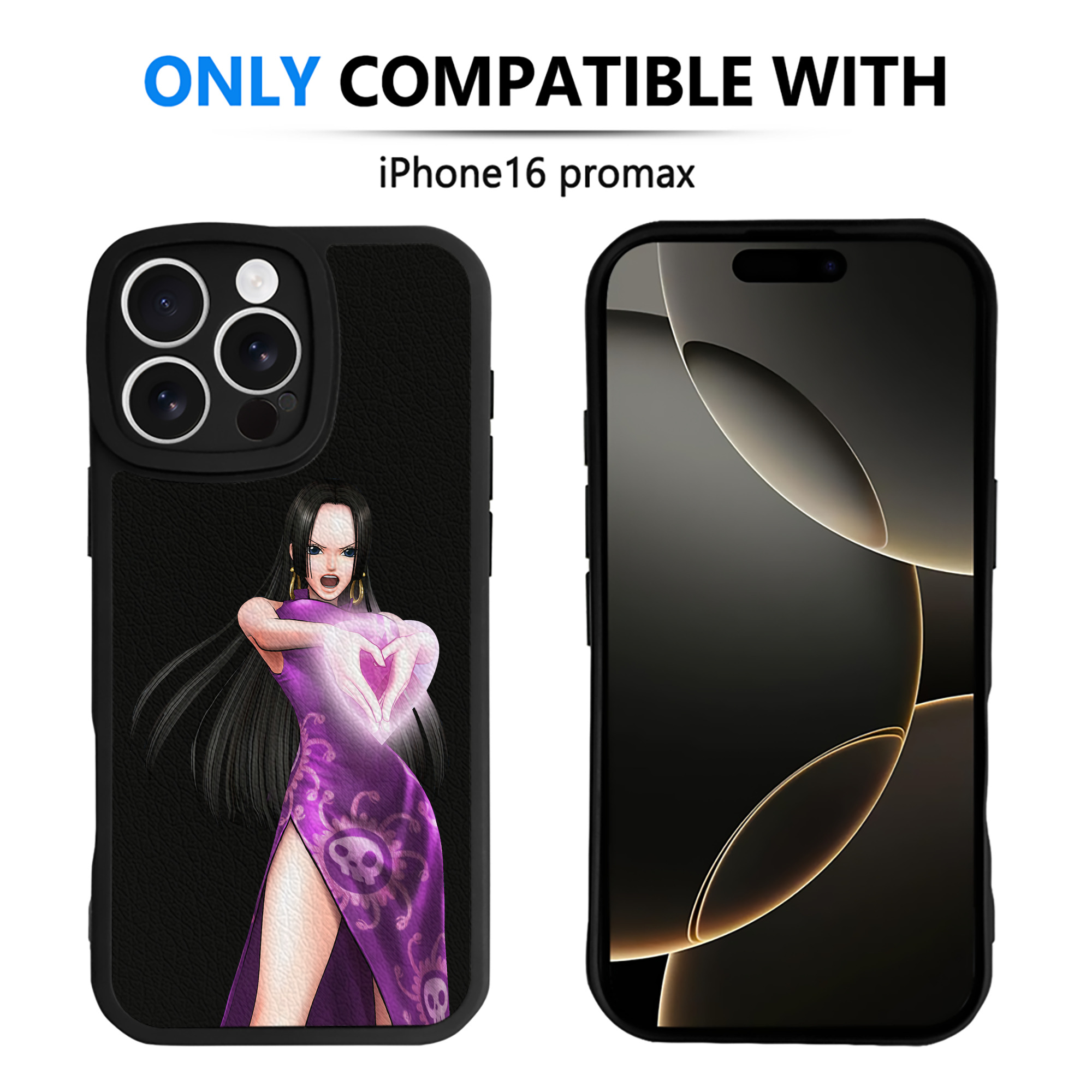 （画像用） ワンピース ボア・ハンコック ONE PIECE Boa·Hancock 【iPhone 16シリーズ対応】シリコンスマホケース（レザー調） 材質：シリコン